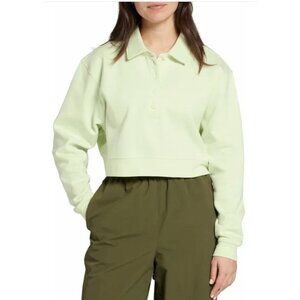 DSG Twitch Alison  Women's Favorite Fleece Collared Cropped Sweater Large NWT